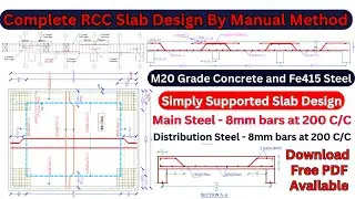 Complete RCC Slab design as per IS456-2000 code | Simply supported slab design | civil engineering |