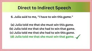 Direct and Indirect Speech questions