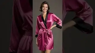 Pink & Black Satin Robe 