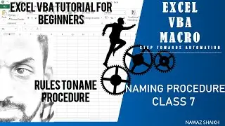 Excel VBA and MACROS : HOW TO NAME PROCEDURES | RULES TO NAME PROCEDURES | CLASS 8