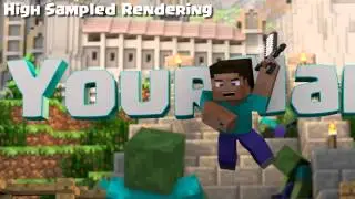 Minecraft Channel Art Template FREE! [Blender 2.67a+]