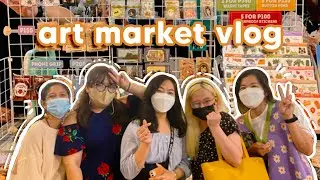 art market vlog ✿ joining art markets, meeting artist friends, and family weekends