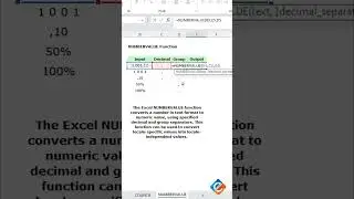 Convert Text to Numbers with NUMBERVALUE Function in Excel 
