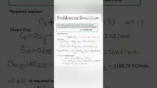 Problem on Hess's Law #chemistry #jee #neet #shorts
