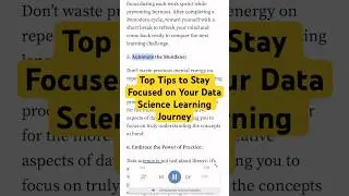 Top Tips to Stay Focused on Your Data Science Learning Journey
