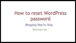 How to reset WordPress account password