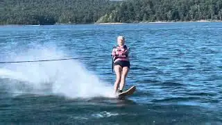 Retired granny water skiing