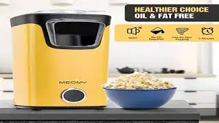 MEOMY Popcorn Maker, Electric Hot Air Popcorn Machine with Measuring Cups, Oil Free, Perfect for Bi