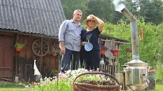 Village Family Life. Cooking by the Fire. A Little Paradise on the Edge of the Forest