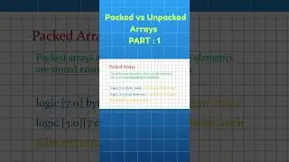 SV Packed  vs Unpacked Arrays  Part : 1