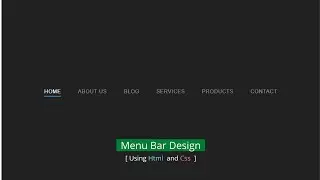 Menu Bar Using HTML and CSS | Navigation Bar Using HTML and CSS [2020] | css hover effect design