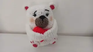 Amigurumi bear with heart crochet bear crochet Valentine's Day