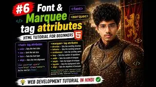 ✅ HTML Font & Marquee Tag Tutorial in Hindi | Attributes Explained | #6