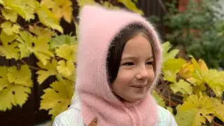 Капор спицами из пуха норки с подкладом / Детский капор с подкладом / Детский капор из пуха норки