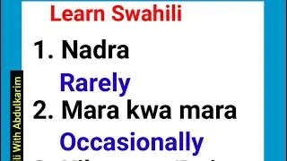 Adverb of frequency in Swahili