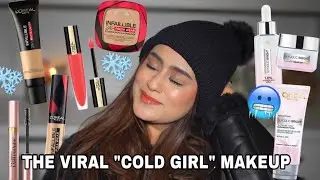 Trying the *VIRAL* Cold Girl Makeup Look 🥶 One Brand Tutorial *L’Oreal Paris*| First Impressions 😍