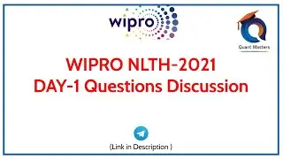 WIPRO NLTH- 2021 | Day 1 (29/01/2021) Questions Discussion 