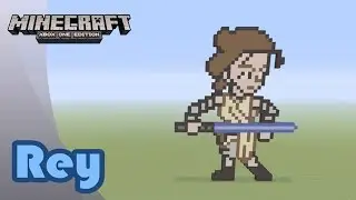 Minecraft: Pixel Art Tutorial and Showcase: Rey (Star Wars: The Force Awakens)