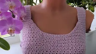 Обработка горловины крючком. Обработка края изделия.#knitting #crochet#вязаниекрючком