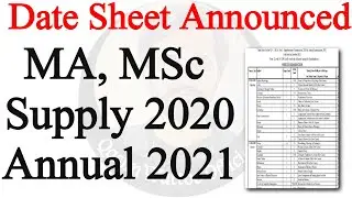 MA MSc Date Sheet - Supply 2020 - Annual 2021 - Qasim Wattoo Official