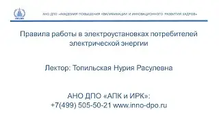 Вебинар: Правила работы в электроустановках потребителей электрической энергии