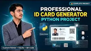 Professional ID Card Generator in Python | CustomTkinter + SQLite + QR Code + PDF Export