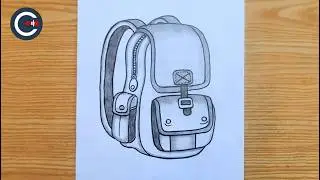 how to draw school bag | school bag drawing easy | bag drawing 3d | CreationArt