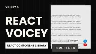 Introducing React Voicey | A React Component Library | Trailer