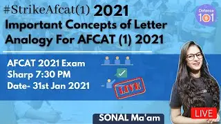 Important Concepts of Letter Analogy | Target AFCAT (1) 2021 | Sonal Aggarwal