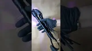 Black braised Leather flogger 