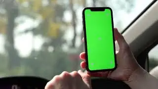 man using green screen phone in car mock up with track points footage | 4K footage | GreenScreen Vfx