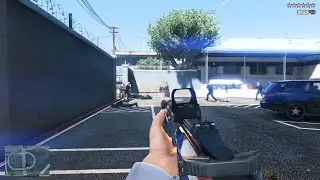 GTA V [R.D.E. 4.0.4 Expanded & Enhanced] - La Mesa Police Station Shootout + 10 Star Escape