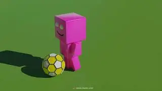 Cube Character Kick Football Animation: 4 Stunning Renders! #blender3danimation #blenderanimation