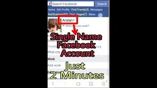 How To Make Single Name Facebook Account.