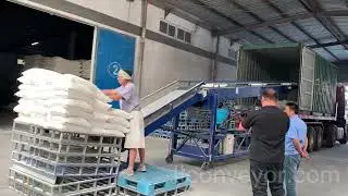 Loading and Unloading Mobile Cheap Price Motorized Belt Conveyor System #conveyor #loadingconveyor