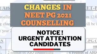 Recent Changes In NEET PG 2021 counselling