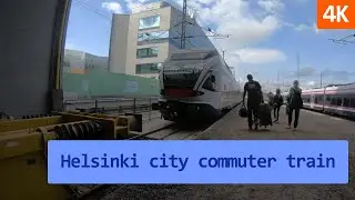 Поездка в хельсинском электропоезде до аэропорта в 4K / Следуем в аэропорт / Маршрут P