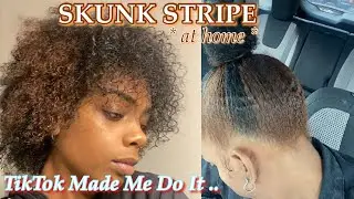 Impulsively Dyeing My Natural Hair *Light Brown Skunk Stripe* | Anna Kate