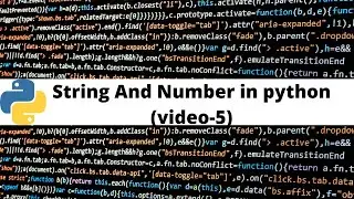 String And Number In Python  | python tutorial