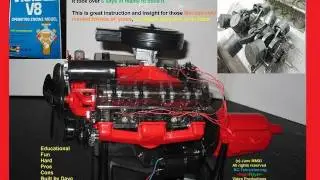 Vintage 1977 Revell Visible V-8 ENGINE BUILD. Electric Starter and Spark Plugs shown running.