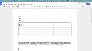 Google Doc: Adding a Table