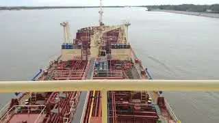 Time lapse Beaumont Texas Tanker Ship