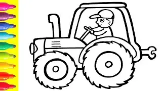 How to draw a tractor for children,Bolalar uchun traktorni qanday chizish mumkin