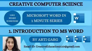 1. Introduction to Microsoft Word 🗎 || Microsoft Word in 1 Minute.