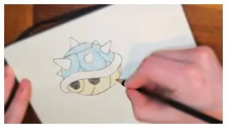 Drawing Timelapse |Blue Shell Mario Kart|