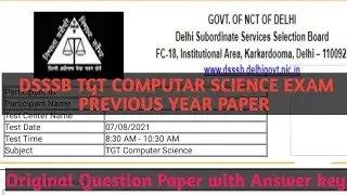 DSSSB TGT COMPUTAR SCIENCE EXAM PREVIOUS YEAR PAPER/Dsssb Tgt Computer science Exam Last Year Paper