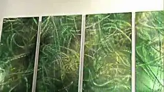 modern 3D WALL DECOR oil PAINTING fine metal ABSTRACT ART Amazon forest hand made by Lubo Naydenov