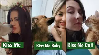 Cat Hot kiss Girls - Dog Hot Kiss - Cat Reaction Compilation