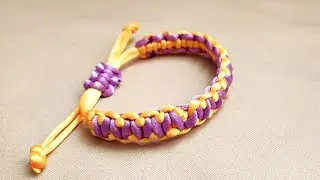 How to make an easy and quick Makrome bracelet for girls with three strands of thread? /diy