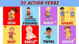 50 Action Verbs for Kids | Learn English Verbs with Pictures and Examples 🌟
